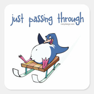 Penguin Sliding Vierkante Sticker