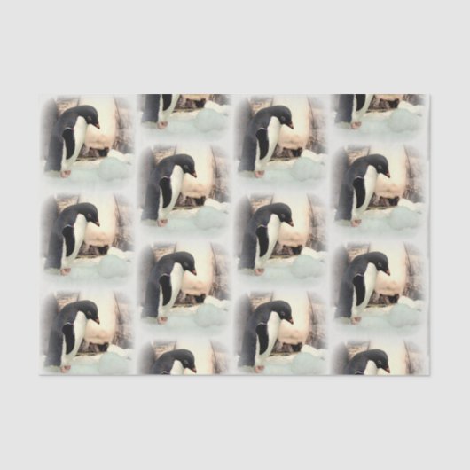 Penguin Snowball Fight Tissue Paper Tissuepapier (Voorkant)