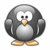 PENGUIN STICKER, EXTRA GROTE DECAL STICKER (Voorkant)