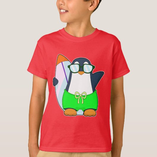 Penguin Summer Surfboard T-shirt (Voorkant)