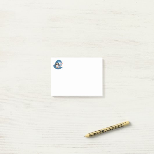 Penguin surfer post-it® notes (Op bureau)