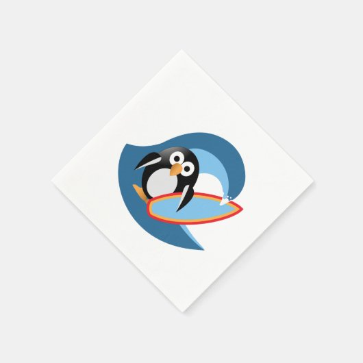 Penguin surfer servetten (Hoek)