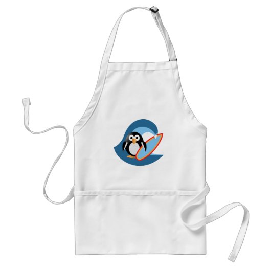 Penguin surfer standaard schort (Voorkant)