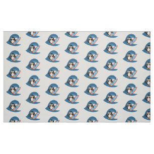 Penguin surfer stof