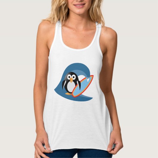 Penguin surfer tanktop (Voorkant)