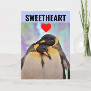 PENGUIN SWEETHEART COUPLE BIRTHDAY Wenskaart Kaart