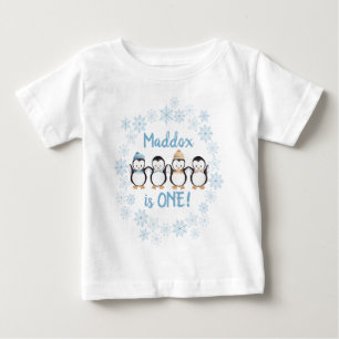 Penguin T-Shirt 1e verjaardag T-Shirt gepersonalis