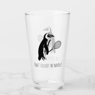 Penguin Tennisspeler met tekst Glas