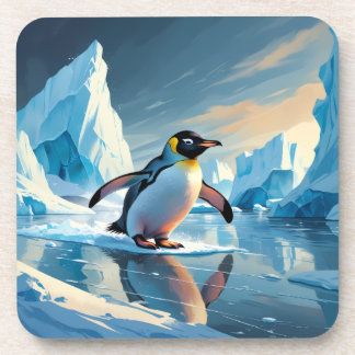 Penguin thema drankachtbaan bier onderzetter