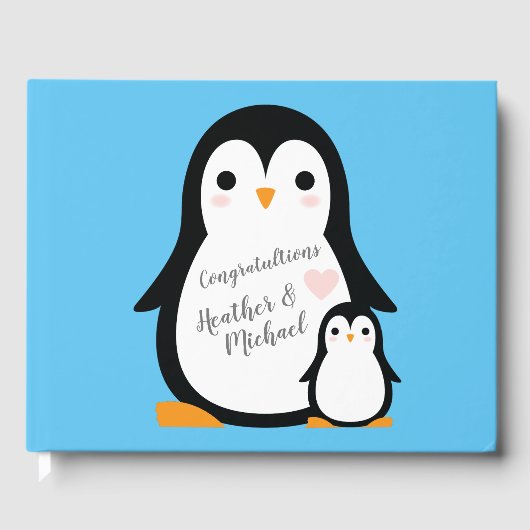 Penguin Theme Baby shower Cute Gastenboek (Voorkant)