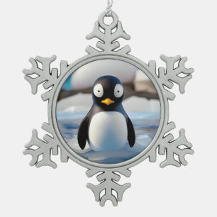 Penguin Tin Sneeuwvlok Ornament