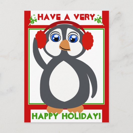 Penguin Toon Holiday ! Carte postale (Devant)