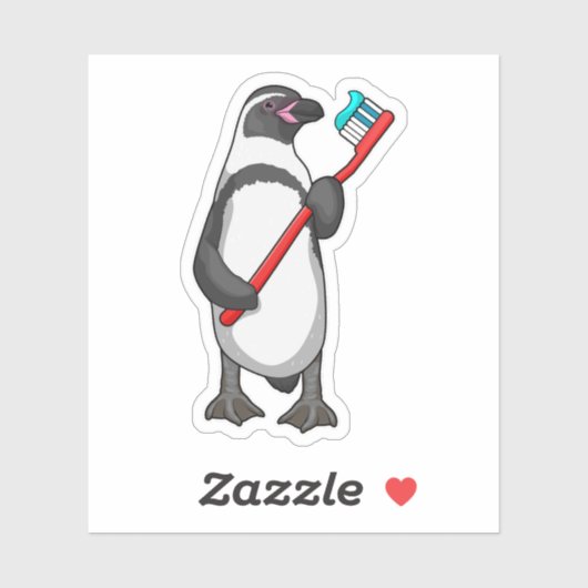 Penguin Tooth-borstel Sticker (Vel)