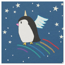 Penguin Unicorn Fabric