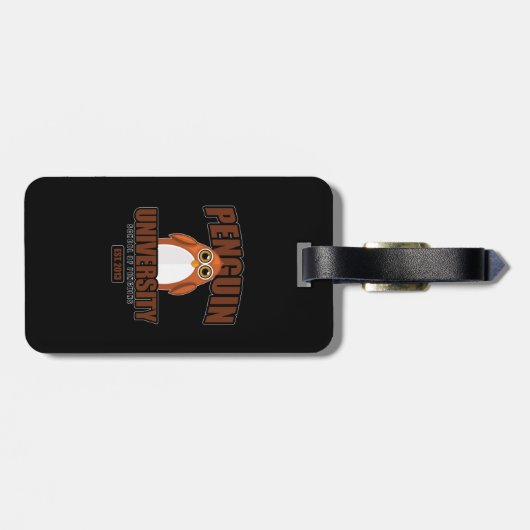 Penguin University - Brown Bagagelabel (Achterkant horizontaal)