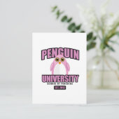 Penguin University - Roze Briefkaart (Staand voorkant)