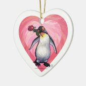 Penguin Valentijnsdag Keramisch Ornament (Links)