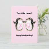 Penguin Valentijnsdag Klaslokaal Foto Feestdagenkaart (Staand voorkant)