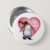 Penguin Valentijnsdag Ronde Button 7,6 Cm (Voorkant /achterkant)