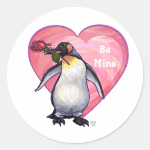 Penguin Valentijnsdag Ronde Sticker