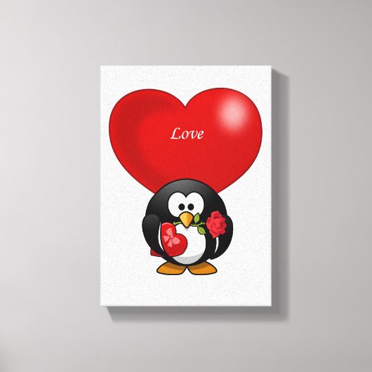 Penguin van de Valentijnse afdruk van het verrekte Canvas Afdruk (Voorkant)