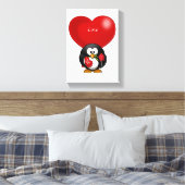 Penguin van de Valentijnse afdruk van het verrekte Canvas Afdruk (Insitu (Slaapkamer))