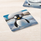 Penguin Vierkante Kartonnen Onderzetter (Schuin)