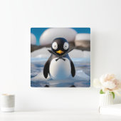 Penguin Vierkante Klok (Huis)