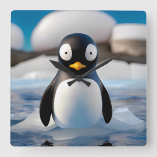 Penguin Vierkante Klok