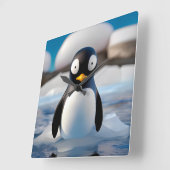 Penguin Vierkante Klok (Hoek)