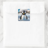 Penguin Vierkante Sticker (Tas)