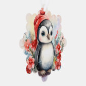 Penguin Voeg Namen Schattige Kerstmis Ornament Kaart (Rechts)