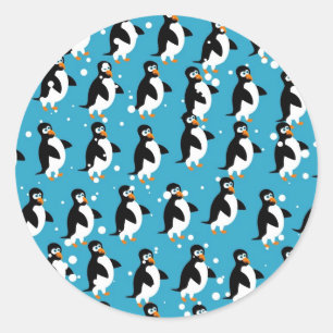 Penguin Wallpaper Ronde Sticker