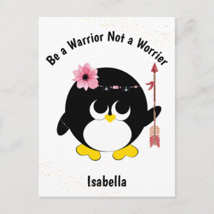Penguin Warrior geen Worrier Cute Personalized Briefkaart