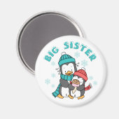 Penguin Winter Big Sister Magneet (Voorkant / Achterkant)