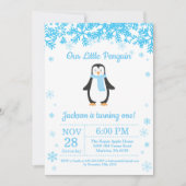 Penguin Winter Boy Invitation Anniversaire (Devant)