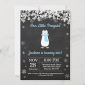 Penguin Winter Boy Invitation Anniversaire (Devant)
