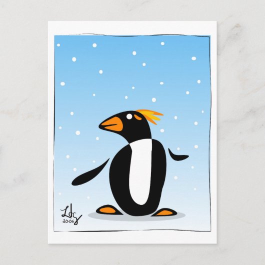 Penguin Winter Briefkaart (Voorkant)