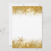 Penguin Winter Gold Snowflake Birthday Uitnodiging (Achterkant)