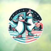 Penguin Winter Waltz Raamsticker (Vel 3)