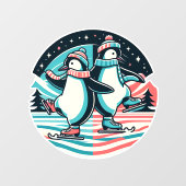 Penguin Winter Waltz Raamsticker (Vel)