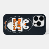 Penguin with Don't Miss Out Sign iPhone Hoesje (Achterkant horizontaal)