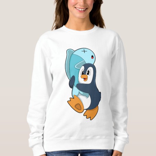 Penguin with Fish Trui (Voorkant)