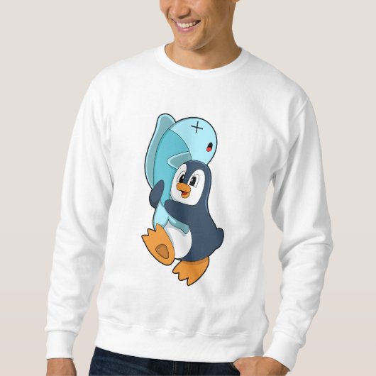 Penguin with Fish Trui (Voorkant)