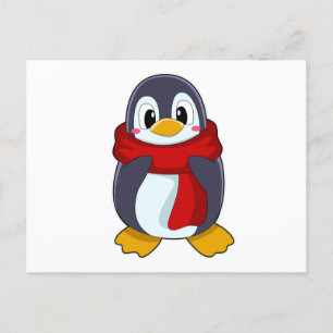 Penguin with Scarf Briefkaart