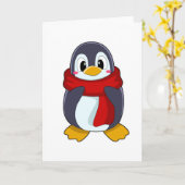 Penguin with Scarf Kaart (Gele Bloem)