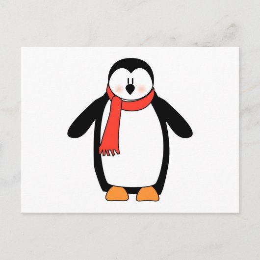 Penguin Wrapped in Red Scarf Briefkaart (Voorkant)