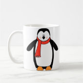 Penguin Wrapped in Red Scarf Koffiemok (Links)