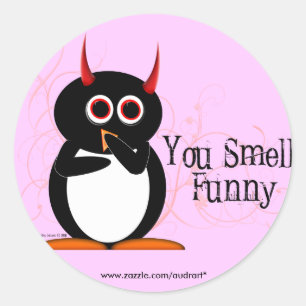 Penguin You Smell Funny Stickers