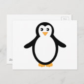 Penguin (zwart-wit) briefkaart (Voorkant / Achterkant)